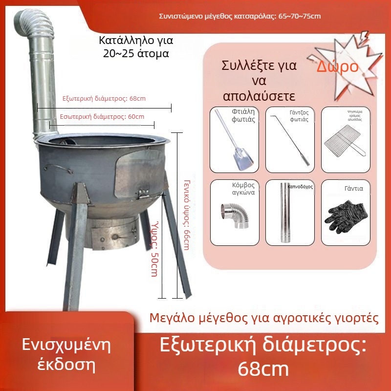 Μίνι ξυλόσομπα με παχιούς τοίχους, φορητή, νέο μοντέλο από Powerful Factory