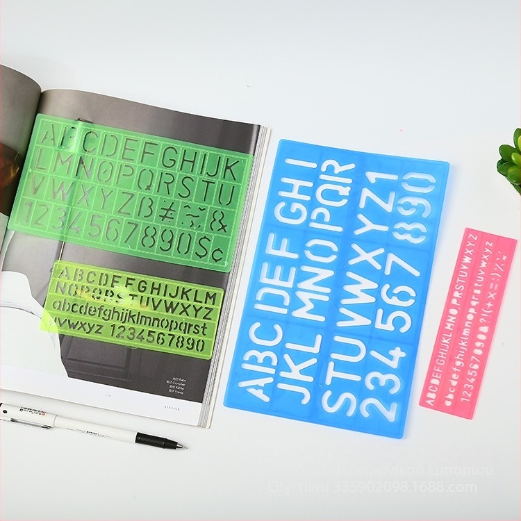 Πλαστικός πίνακας αλφαβήτου με αγγλικούς χαρακτήρες και αριθμούς, υλικό PP, σχέδιο σχεδίασης, βάρος 1531 γρ