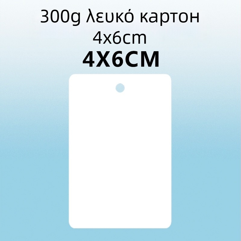 Κενή ετικέτα κρεμάστρα και μικρή ετικέτα από χαρτόνι – 300 g, με οπή, οικιακή εκτύπωση για κυκλοφορία σε αποθήκη εργοστασίου και χειρόγραφες καταγραφές