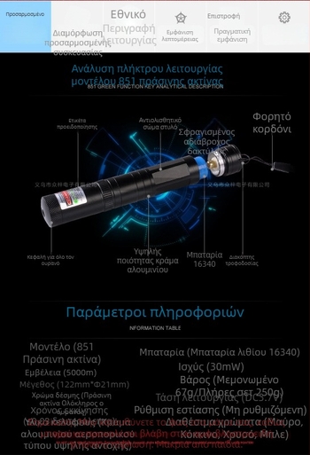 Πράσινος φακός λέιζερ με εφέ αστεριών