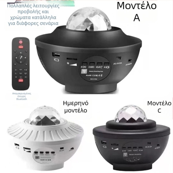 Μίνι Φως Λέιζερ με Προβολή Αστρικού Ουρανού – LED, IP43, 5V, Εξωτερική Χρήση