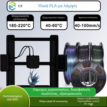 Νήμα PLA Core-Spun Sparkling, σετ 4×250 γρ, ακρίβεια εκτύπωσης 0,4 мм, υλικό Shine PLA