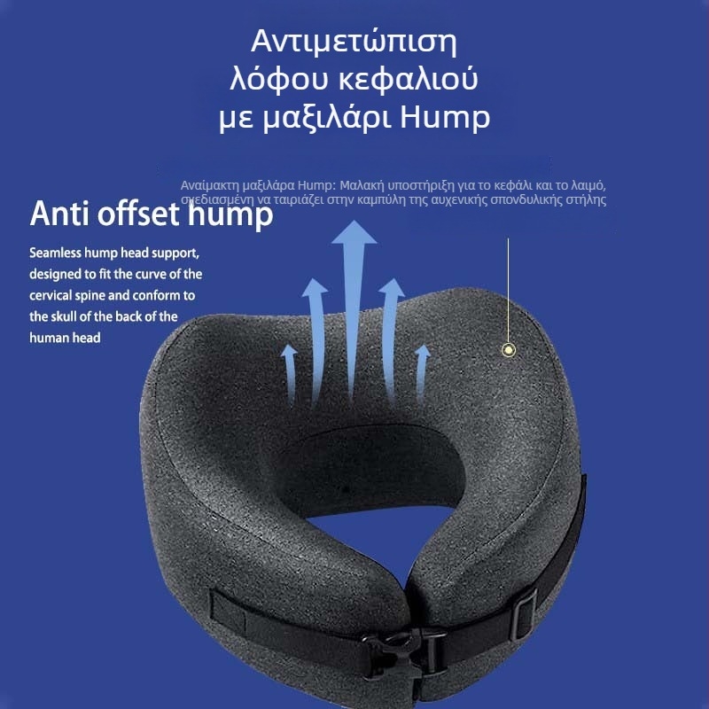 Ταξιδιωτικό μαξιλάρι σε σχήμα U με αφρό μνήμης, ύφασμα Milk Velvet, ελαφρύ έως 0,5 κιλά