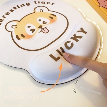 Πληκτρολόγιο και ποντίκι με σχέδιο αρκούδας, προστασία για τον καρπό, διπλής όψης, αντιολισθητικό, USB hub