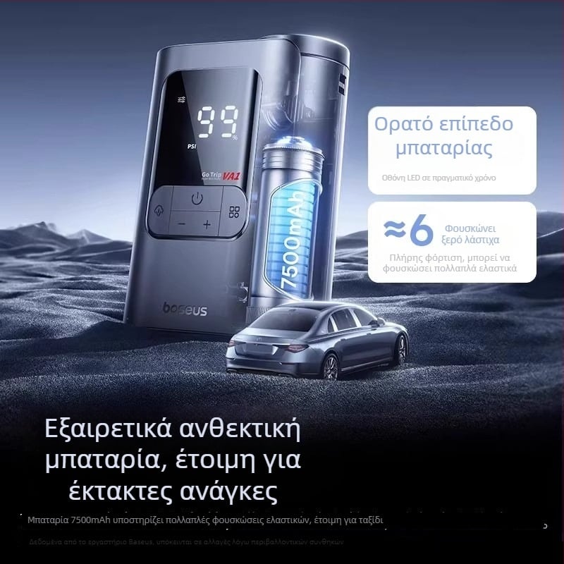Baseus Gotrip VA1 Mini Ασύρματη Αντλία Αέρα για Αυτοκίνητα και Ηλεκτρικά Οχήματα