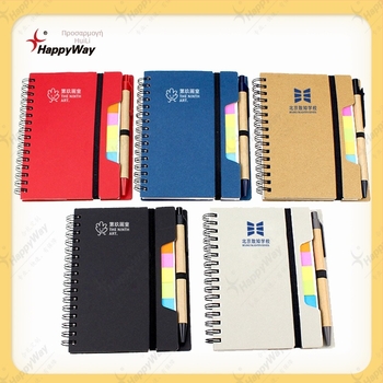HappyWay σημειωματάριο με αυτοκόλλητα χαρτάκια – σκληρό εξώφυλλο, δέσιμο με λουράκι, δημιουργική γραφική ύλη, συνδυασμός σημειωματάριου και αυτοκόλλητων χαρτάκια