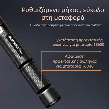 Huister H10 δείκτης λέιζερ, 532 nm, μπαταρία 18650/16340