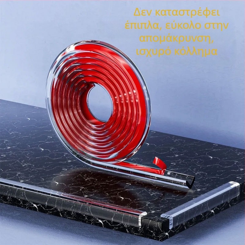 Παιδικός προστατευτής άκρης τραπεζιού σε σχήμα L, διαφανής, μαλακό PVC, αντικρούση, 233 τεμάχια ανά συσκευασία