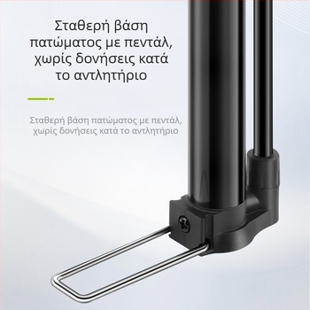 Χειροκίνητη αντλία ποδηλάτου με μανόμετρο, μοντέλο 2821CB, πίεση 140 psi, αλουμινένιο σώμα, 165 g