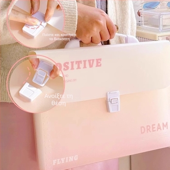 Zi Yi 12 διαμερίσματα PP φάκελος εγγράφων, κάθετος σχεδιασμός ακορντεόν, μοντέλο ZL30372