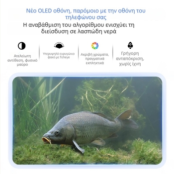 Υποβρύχια HD κάμερα για ψάρεμα με εύρος βάθους 0.6-30 m, τροφοδοσία DC 10-18V, μάρκα Fish Ring View, εντοπιστής ψαριών