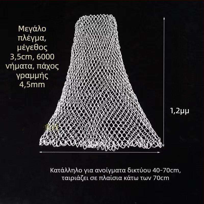 Χειροποίητη νάιλον τσάντα δικτύου για αλιεία – μαλακή προς τα ψάρια, παχιά και ανθεκτική, με αξεσουάρ κεφαλής δικτύου