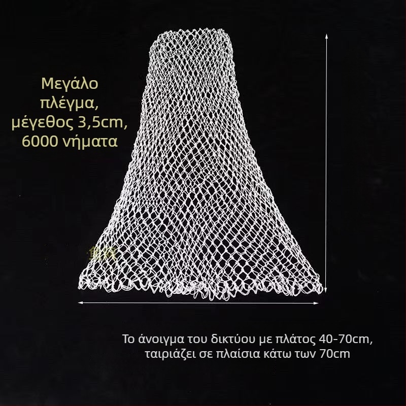 Χειροποίητη νάιλον τσάντα δικτύου για αλιεία – μαλακή προς τα ψάρια, παχιά και ανθεκτική, με αξεσουάρ κεφαλής δικτύου