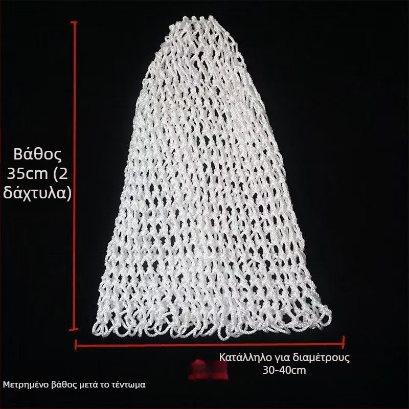 Χειροποίητη νάιλον τσάντα δικτύου για αλιεία – μαλακή προς τα ψάρια, παχιά και ανθεκτική, με αξεσουάρ κεφαλής δικτύου