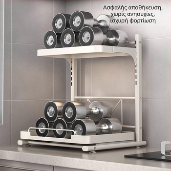 Αποσπώμενο ράφι αποθήκευσης επί τραπεζιού για οικιακές συσκευές — Μέταλλο, μοντέρνο μινιμαλιστικό στυλ, κατάλληλο για μηχανή μαγειρέματος ρυζιού, φούρνο μικροκυμάτων και φούρνο, Μοντέλο 1, προσαρμοσμένα δείγματα