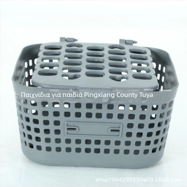 Μπροστινό καλάθι για ηλεκτρικό όχημα, με μεγάλο πλέγμα και καπάκι, μαύρο