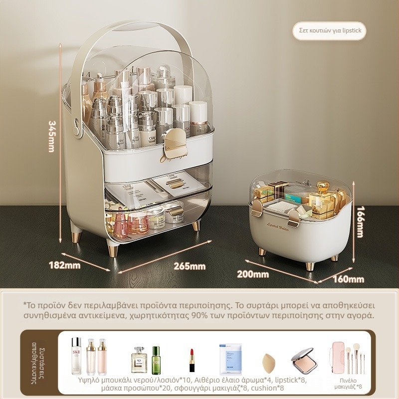 Κουτί αποθήκευσης κραγιόν με καπάκι, προστασία από σκόνη επιτραπέζιος οργανωτής καλλυντικών, πλαστικό, προσβάσιμος πολυτελής στυλ, λογότυπο μεταξοτυπίας, προσαρμόσιμο