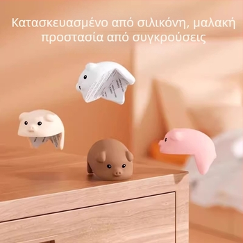 Προστατευτικό γωνίας τραπεζιού και απορροφητήρα κουζίνας, μαλακό σιλικόνη, ορθογώνιο σχήμα, σχέδιο καρτούν