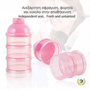 Κουτί αποθήκευσης βρεφικού γάλακτος σε σκόνη, πολυεπίπεδο (3 ή 4 επιπέδων), περιστρεφόμενο, με αποσπώμενη κατασκευή από PP.