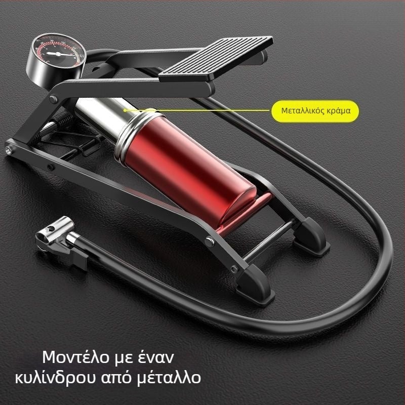 Ποδοκίνητη αντλία για ελαστικά αυτοκίνητου με ψηφιακή οθόνη, 240V, 220W, με περισσότερους από δύο κυλίνδρους, προειδοποιητικό φως
