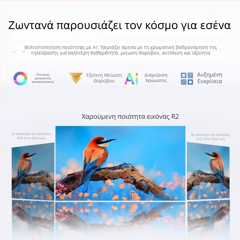 Φορητός προβολέας Happy Investment, 1080p (1920x1080), 5000 lm, 60 W, PTZ, προβολή έως 150 ιντσών