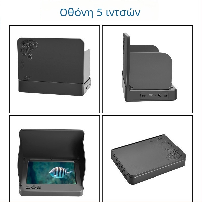 Υποβρύχιος ανιχνευτής ψαριών με ευρύ γωνίας 220°, τροφοδοσία DC 10–18V, εύρος βάθους 0,6–30 μ., γλωσσική υποστήριξη Αγγλικά