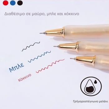 Heshuo Student αναδιπλούμενο στυλό gel, ανθεκτικό σε πτώσεις σχέδιο, μεταλλική μυτερή άκρη, πλαστικό περίβλημα, γρήγορα στεγνώνει μελάνι, για εξετάσεις