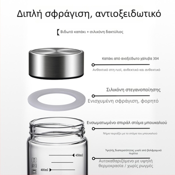 Δοχείο διανομής κινεζικής ιατρικής από γυαλί υψηλής αντοχής με κλίμακα, 301-500 ml, φορητό και αεροστεγώς κλειστό