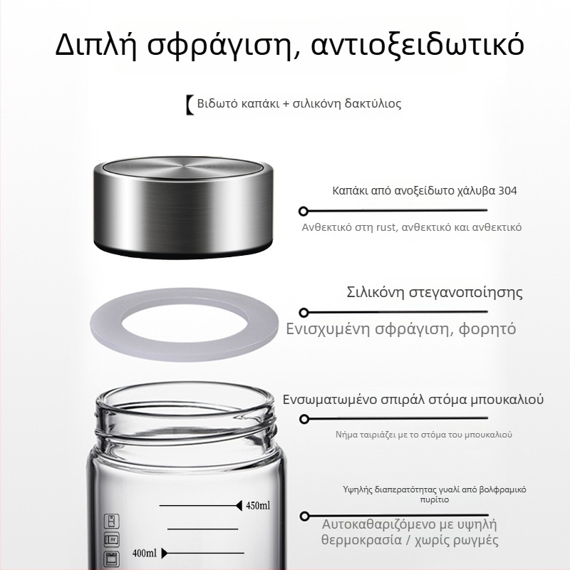 Δοχείο διανομής κινεζικής ιατρικής από γυαλί υψηλής αντοχής με κλίμακα, 301-500 ml, φορητό και αεροστεγώς κλειστό