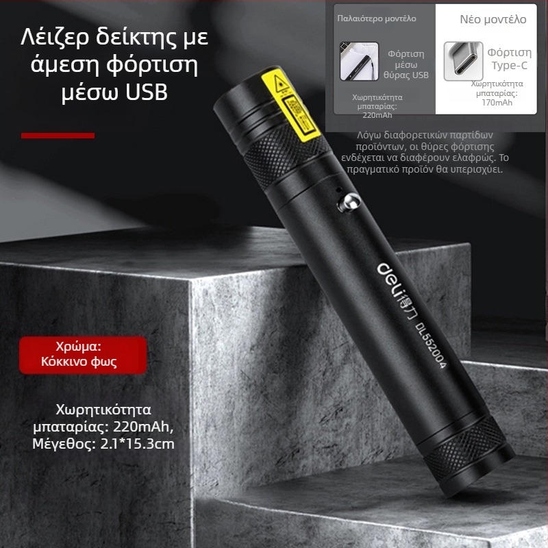 Πένα λέιζερ με μακρινή εμβέλεια και IR ενδεικτήρα — ισχυρός φακός, LiPo μπαταρία, μάρκα Effective