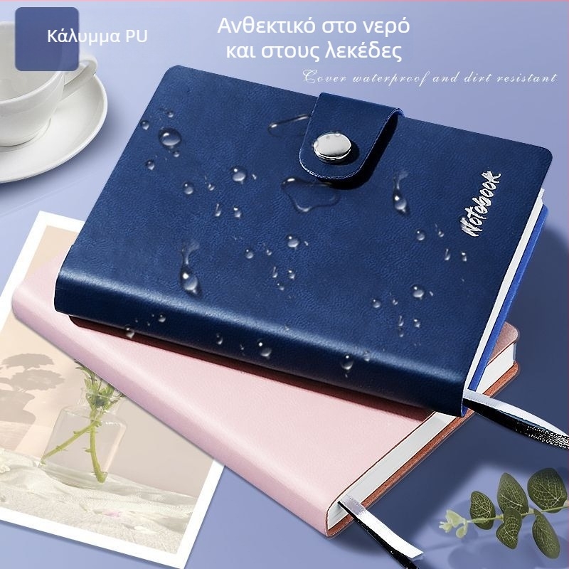 Ρετρό σημειωματάριο με δερμάτινο εξώφυλλο, φορητή αγκράφα και διπλούς σελιδοδείκτες, συμπαγές για φοιτητές και γραφείο, σε 6 χρώματα