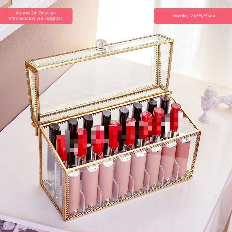 Κιβώτιο αποθήκευσης κραγιόν, γυάλινος οργανωτής καλλυντικών, ράφι κραγιόν