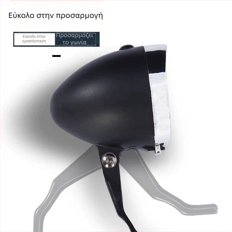 Μπροστινό φανάρι ποδηλάτου, 3 LED, Φόρτιση USB-A, Στήριξη με βίδες, Για νυχτερινή ποδηλασία και μετακινήσεις στην πόλη