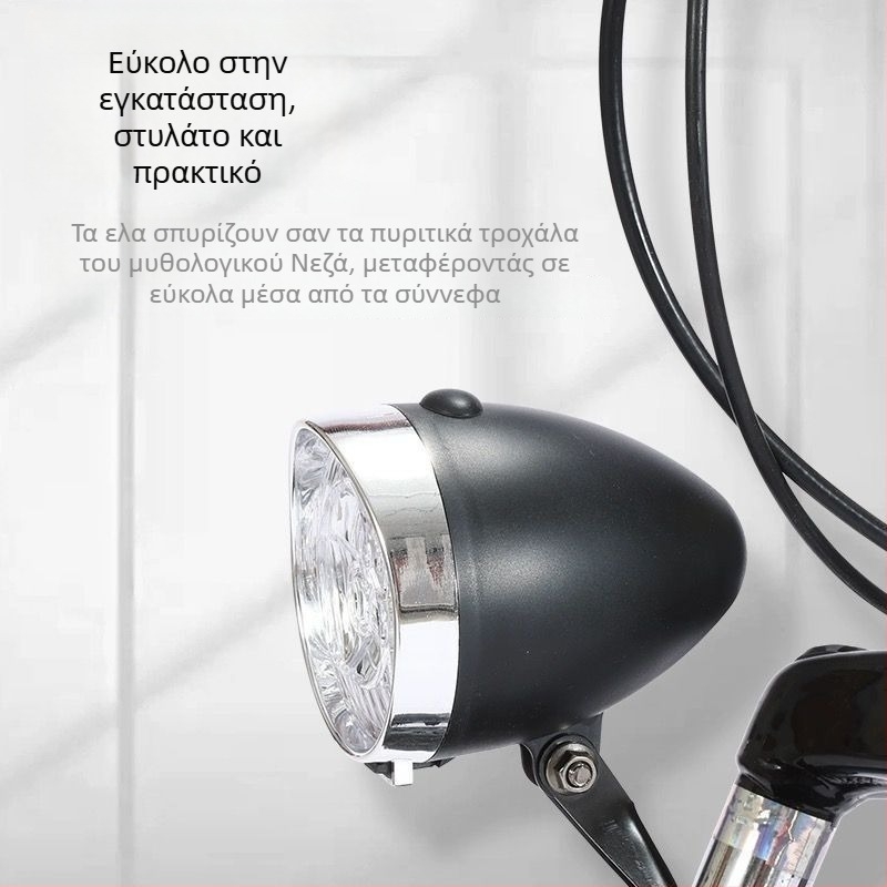 Μπροστινό φανάρι ποδηλάτου, 3 LED, Φόρτιση USB-A, Στήριξη με βίδες, Για νυχτερινή ποδηλασία και μετακινήσεις στην πόλη