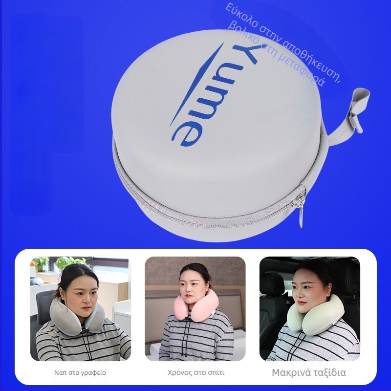 Μάξιλαράκι λαιμού U-σχήματος για ταξίδια από μνήμης αφρό, αεροπλάνο; ύφασμα Silver Fox Velvet; μοντέρνα απλότητα; κατάλληλο για παιδιά, ενήλικες και ηλικιωμένους