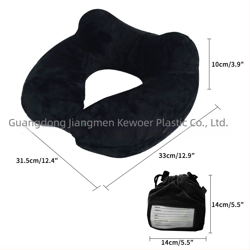 Covall φουσκωτό μαξιλάρι U-σχήματος για ταξίδι με αφαιρούμενο πλενόμενο κάλυμμα, πλήρωση αέρα, ύφασμα PVC, για ενήλικες