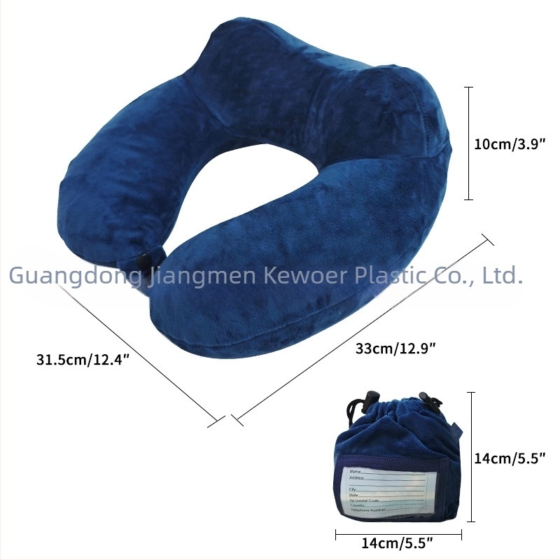 Covall φουσκωτό μαξιλάρι U-σχήματος για ταξίδι με αφαιρούμενο πλενόμενο κάλυμμα, πλήρωση αέρα, ύφασμα PVC, για ενήλικες