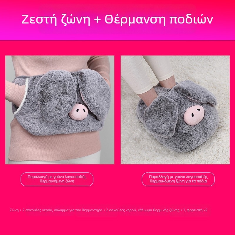 Θερμαινόμενες παντόφλες για το σπίτι με θέρμανση πάτου USB, επάνω μέρος από γνήσιο δέρμα, unisex