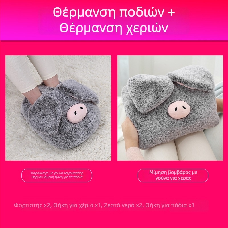 Θερμαινόμενες παντόφλες για το σπίτι με θέρμανση πάτου USB, επάνω μέρος από γνήσιο δέρμα, unisex