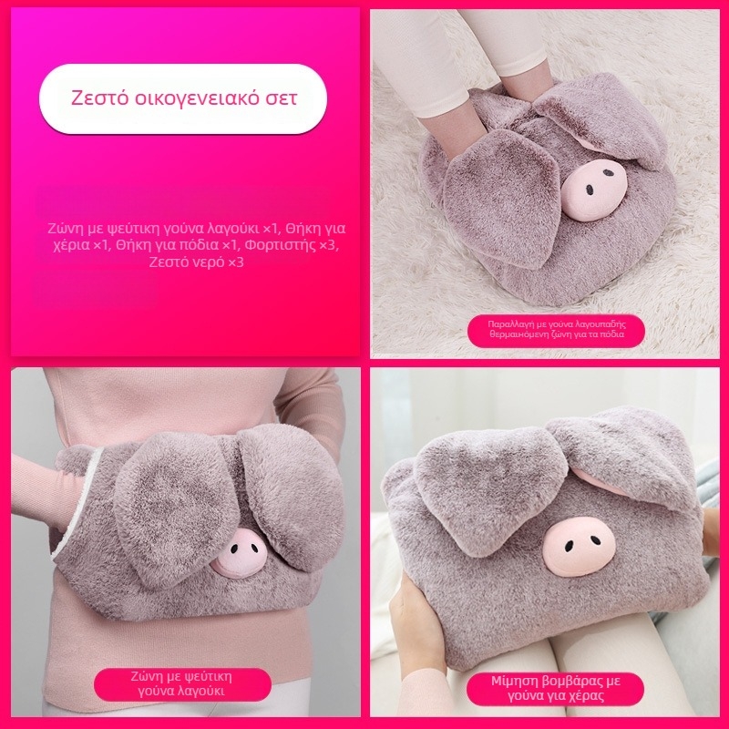 Θερμαινόμενες παντόφλες για το σπίτι με θέρμανση πάτου USB, επάνω μέρος από γνήσιο δέρμα, unisex