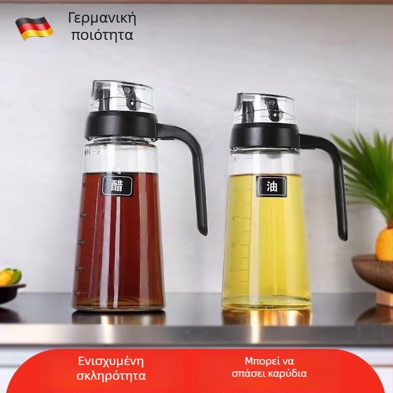 Γυάλινο δοχείο λαδιού με αυτόματο άνοιγμα-κλείσιμο, χωρίς μόλυβδο, δεξαμενή λαδιού μεγάλης χωρητικότητας