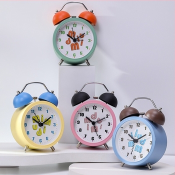 Ξυπνητήρι γραφείου σε στυλ καρτούν – μπαταρία, μονής όψης, αναλογικό και ψηφιακό προβολή, φωτιζόμενο κουδούνι, κίνηση sweep δευτερολέπτου