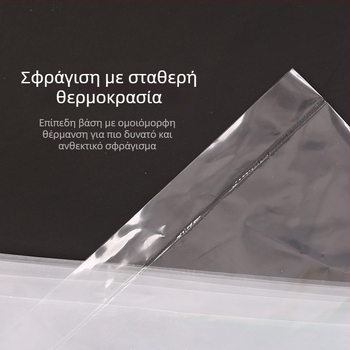 Διάφανη PE φλατ τσάντα αποθήκευσης με εσωτερικό φιλμ, μακριά λωρίδα, προστασία από σκόνη και υγρασία, παχυνμένη