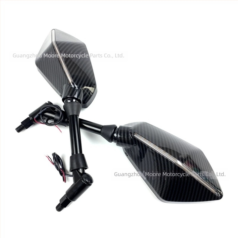 Καθρέπτης μοτοσικλέτας με διπλά LED φώτα και σήματα κατεύθυνσης, καθολικά συμβατός, μοντέλο M7211, ABS+γυαλί, υψηλή αντοχή σε κραδασμούς