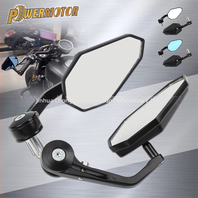 Καθρέπτης οπισθοπορίας μοτοσικλέτας - RM112, τετράγωνος καθρέπτης, ρυθμιζόμενος καμπύλος βραχίονας, καθολική εφαρμογή