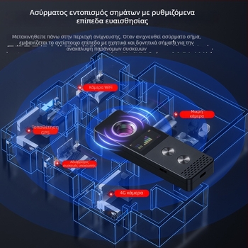 S88 Ασύρματος υπέρυθρος ανιχνευτής με οθόνη – Ανιχνευτής κρυφών καμερών για ξενοδοχεία, εύρος συχνοτήτων 50MHz-8GHz, εμβέλεια 10 cm-10 m, τάση 5V, συναγερμός ήχου/δονήσεων