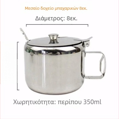 Σετ καρυκεύσεων από ανοξείδωτο ατσάλι με καπάκι και κουτάλι — πολυχωρικά δοχεία για αλάτι, MSG, πιπέρι και λάδι τσίλι (ιαπωνικό στυλ)
