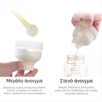 Διπλού επιπέδου φορητή θήκη αποθήκευσης γάλακτος σε σκόνη για μωρά με στεγανοποίηση κατά της υγρασίας