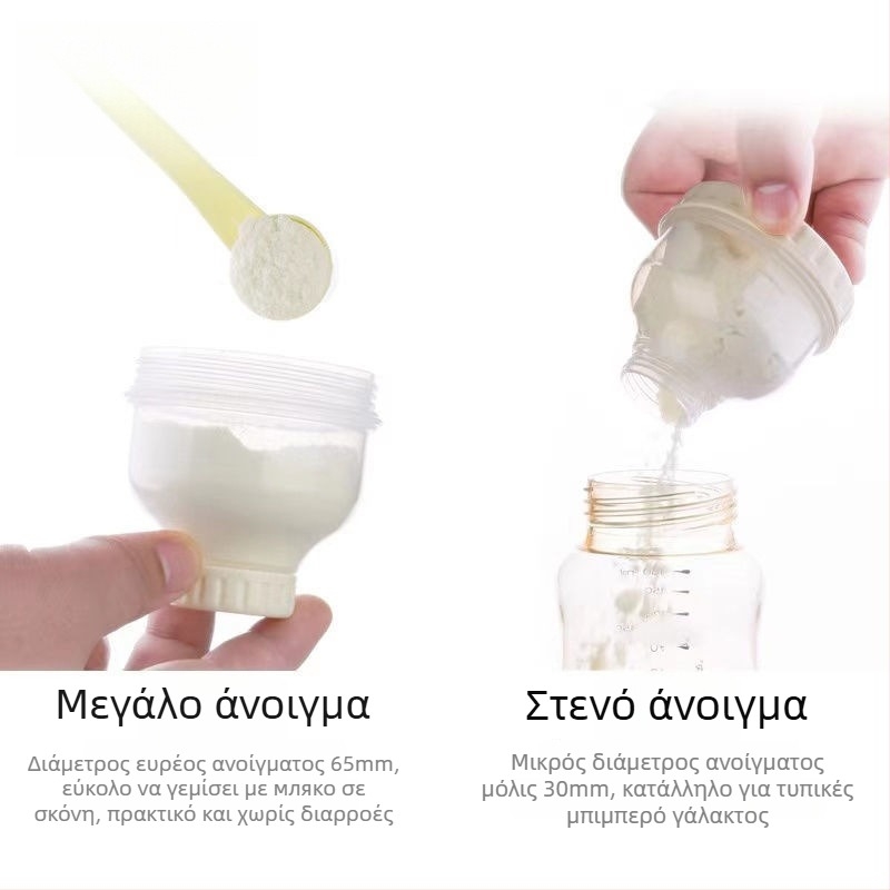 Διπλού επιπέδου φορητή θήκη αποθήκευσης γάλακτος σε σκόνη για μωρά με στεγανοποίηση κατά της υγρασίας