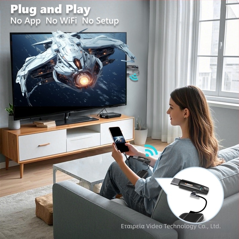 HDMI Ασύρματος Επεκτατής με 1080P@60Hz, εμβέλεια 100 μ, αφύπνιση από απόσταση, διαχείριση ισχύος — πομπός και δέκτης περιλαμβάνονται